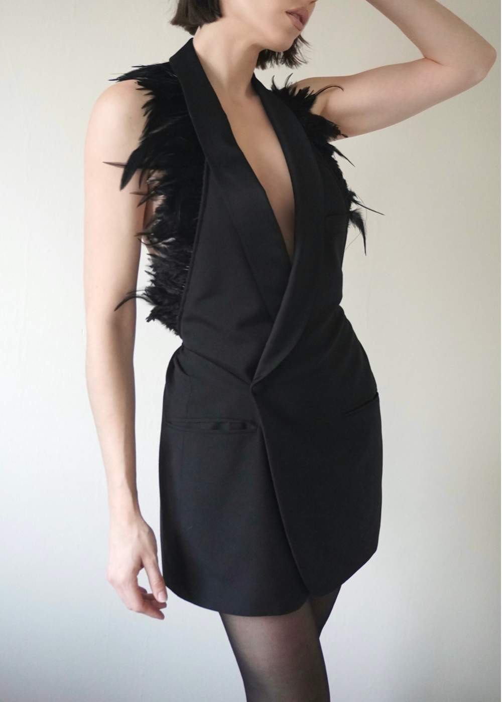 Robe Upcyclé Black Feathers